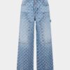 Jeans da carpentiere larghi con lavaggio chiaro