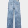 Jeans da carpentiere larghi con lavaggio chiaro