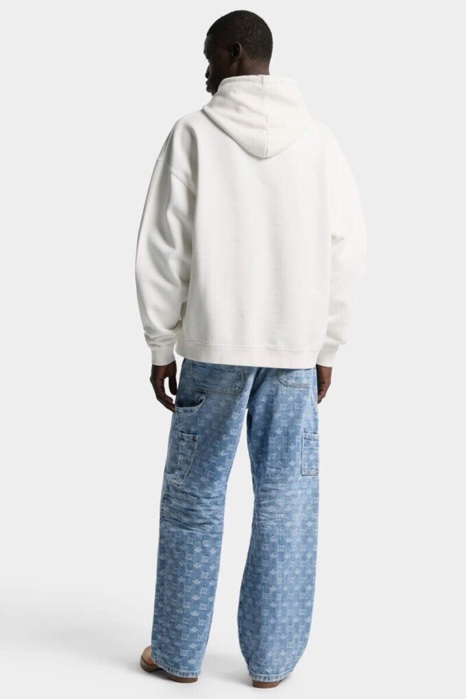 Jeans da carpentiere larghi con lavaggio chiaro