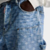 Jeans da carpentiere larghi con lavaggio chiaro