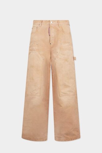 Jeans da carpentiere larghi tinti in capo