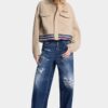 Jeans da viaggio baggy con lavaggio strappato medio Jeans da viaggio baggy con lavaggio strappato medio