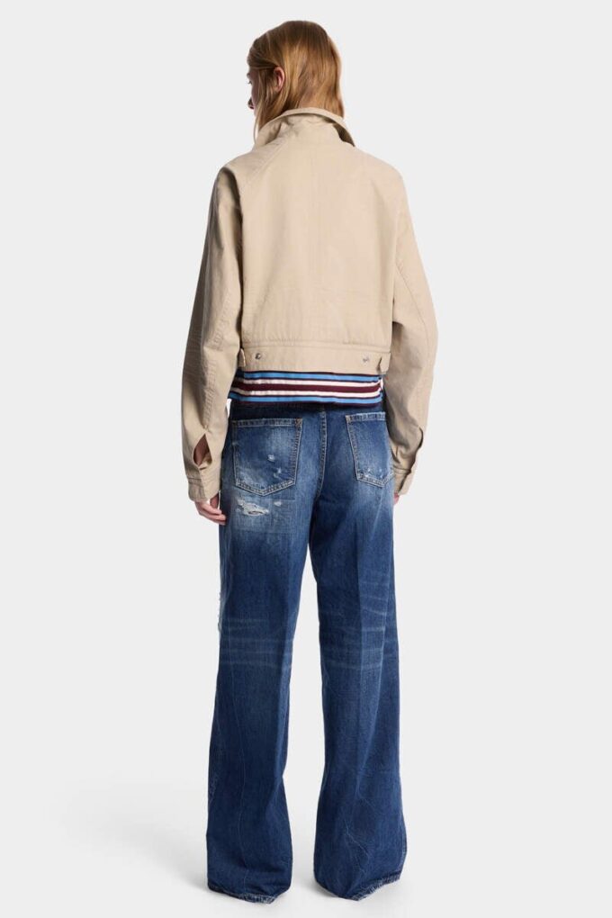 Jeans da viaggio baggy con lavaggio strappato medio Jeans da viaggio baggy con lavaggio strappato medio