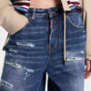 Jeans da viaggio baggy con lavaggio strappato medio Jeans da viaggio baggy con lavaggio strappato medio