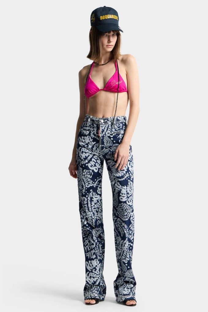 Jeans Dalma con lavaggio Dark Flower Jeans Dalma con lavaggio Dark Flower