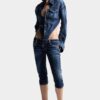 Jeans estivi scuri senza cerniera Jeans estivi scuri senza cerniera