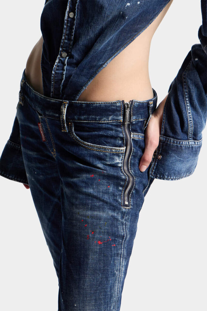 Jeans estivi scuri senza cerniera Jeans estivi scuri senza cerniera