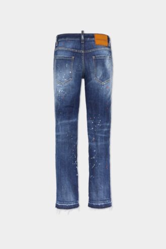 Jeans Jenna con lavaggio a macchie rosse medie