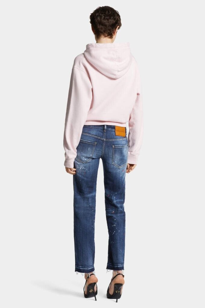 Jeans Jenna con lavaggio a macchie rosse medie Jeans Jenna con lavaggio a macchie rosse medie