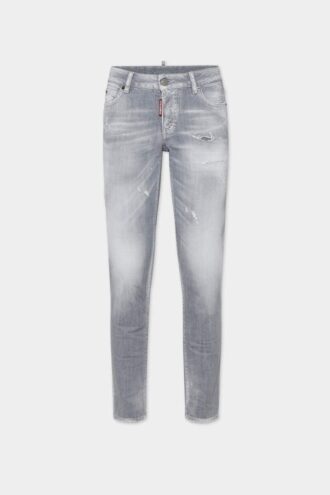 Jeans Jennifer a vita media con lavaggio grigio spazzolato