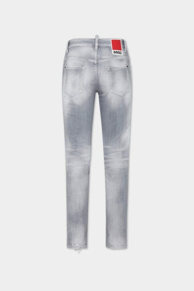 Jeans Jennifer a vita media con lavaggio grigio spazzolato Jeans Jennifer a vita media con lavaggio grigio spazzolato