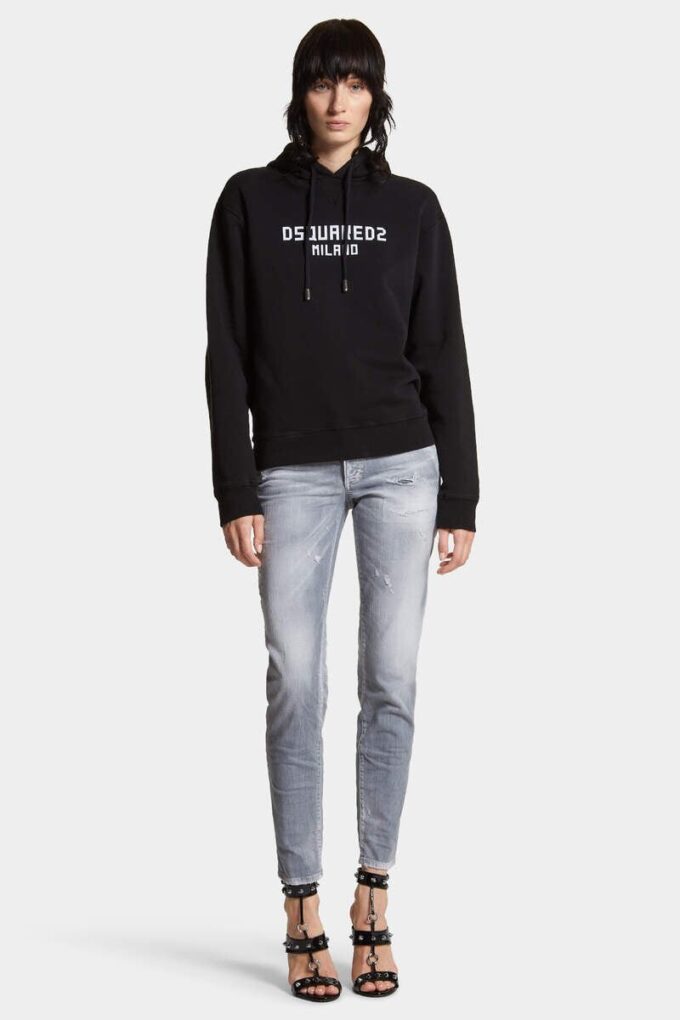 Jeans Jennifer a vita media con lavaggio grigio spazzolato Jeans Jennifer a vita media con lavaggio grigio spazzolato