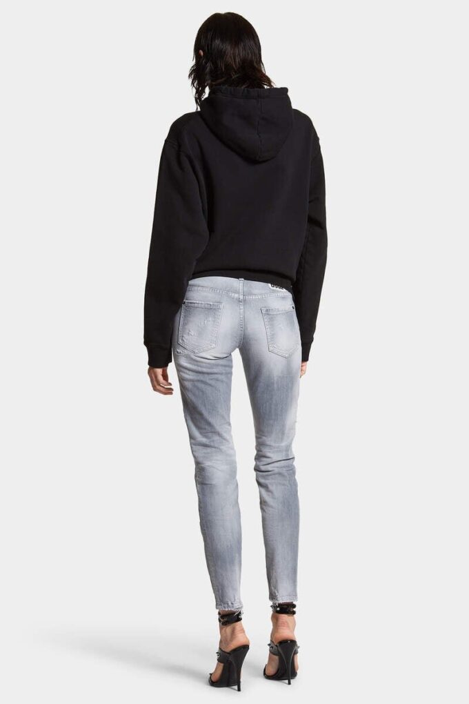 Jeans Jennifer a vita media con lavaggio grigio spazzolato Jeans Jennifer a vita media con lavaggio grigio spazzolato