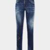 Jeans Jennifer a vita media con lavaggio rosso a macchie medie Jeans Jennifer a vita media con lavaggio rosso a macchie medie