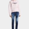 Jeans Jennifer a vita media con lavaggio rosso a macchie medie Jeans Jennifer a vita media con lavaggio rosso a macchie medie