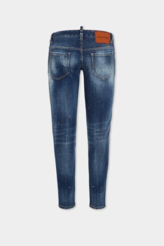 Jeans Jennifer con lavaggio medio e cristalli