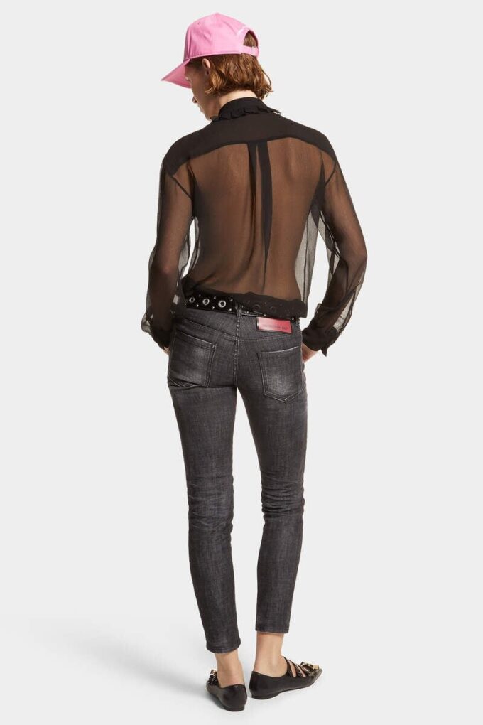 Jeans Jennifer neri a vita media, facili da lavare Jeans Jennifer neri a vita media, facili da lavare
