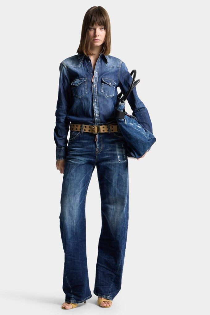 Jeans larghi con effetto twist e lavaggio scuro Smoker Jeans larghi con effetto twist e lavaggio scuro Smoker