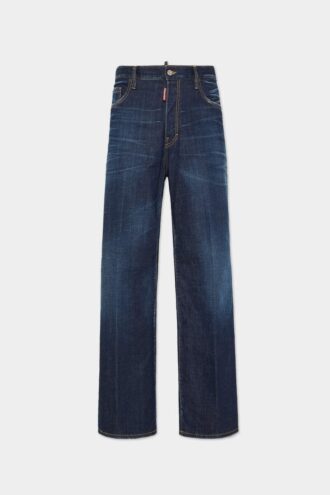 Jeans larghi con lavaggio scuro pulito