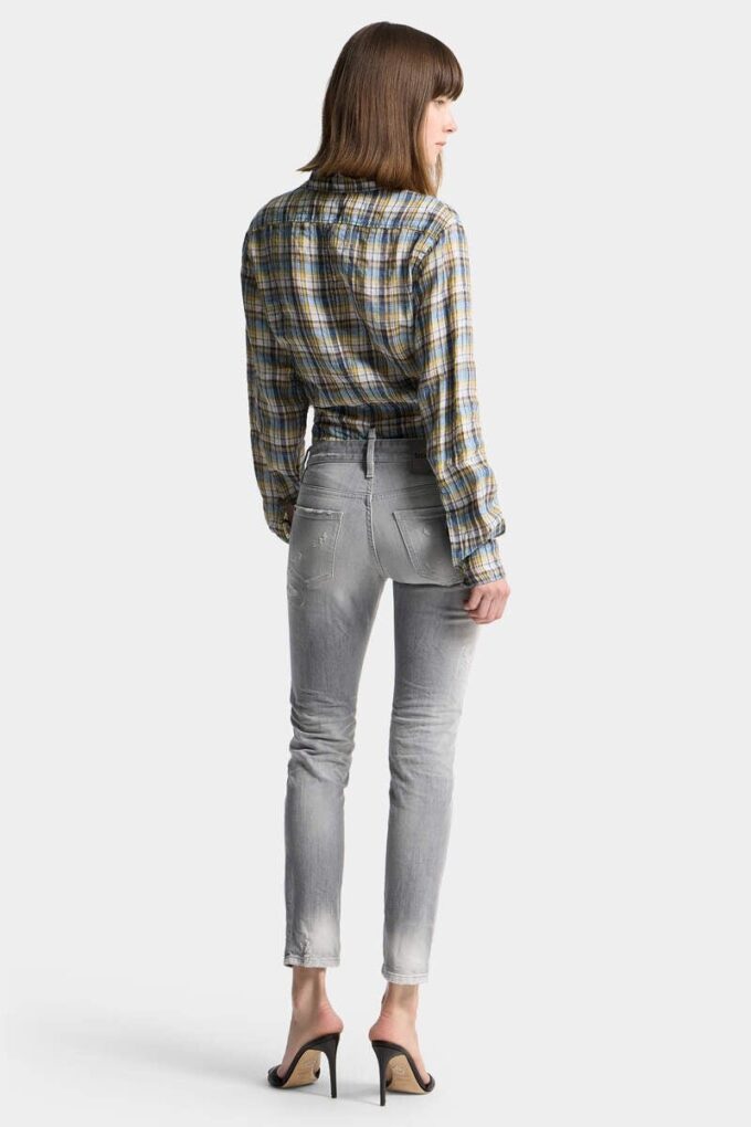 Jeans skinny con lavaggio grigio spazzolato Jeans skinny con lavaggio grigio spazzolato
