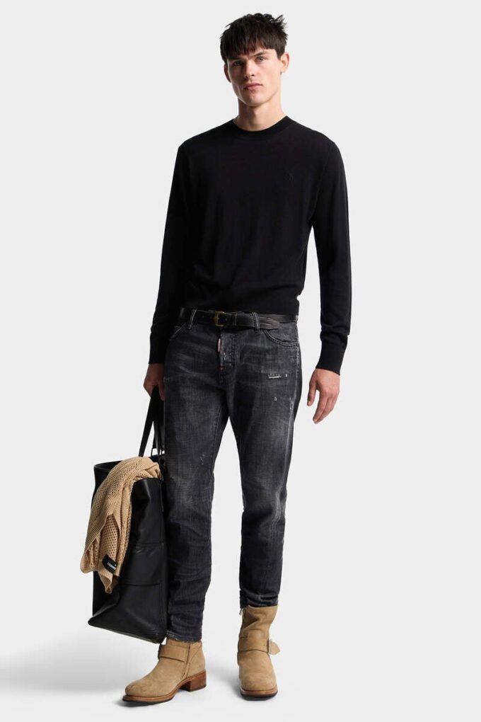 Jeans slim twist con effetto black fog Jeans slim twist con effetto black fog