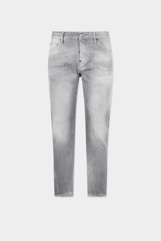 Jeans slim twist con lavaggio grigio spazzolato