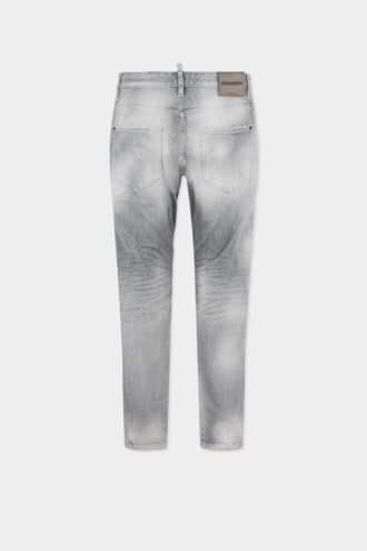 Jeans slim twist con lavaggio grigio spazzolato