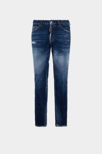 Jeans Teddy con lavaggio a macchie rosse medie