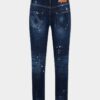 Jeans Teddy con lavaggio a macchie rosse medie Jeans Teddy con lavaggio a macchie rosse medie