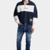 Jeans Teddy con lavaggio a macchie rosse medie Jeans Teddy con lavaggio a macchie rosse medie