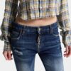 Jeans Teddy con lavaggio a macchie rosse medie Jeans Teddy con lavaggio a macchie rosse medie