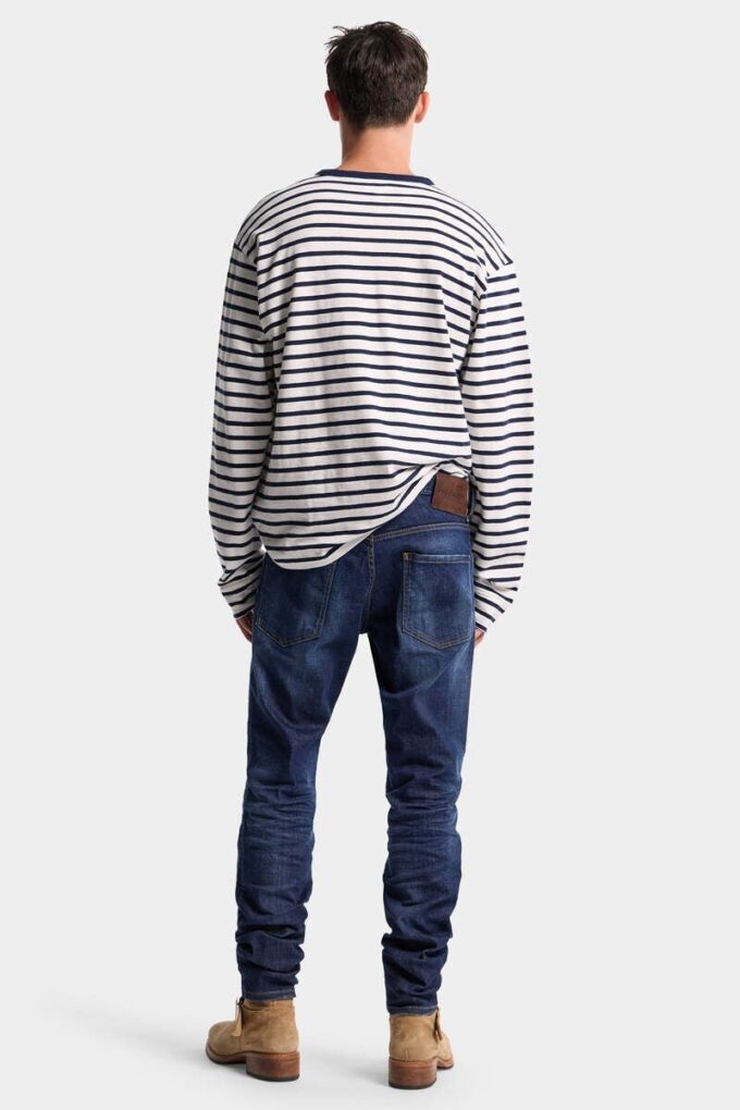 Jeans Teddy con lavaggio scuro pulito