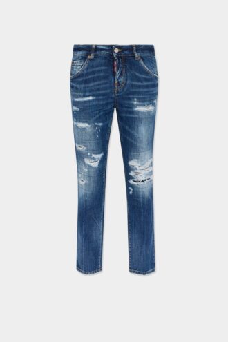 Jeans Teddy con lavaggio strappato medio