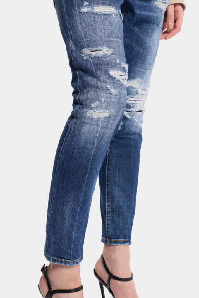 Jeans Teddy con lavaggio strappato medio Jeans Teddy con lavaggio strappato medio