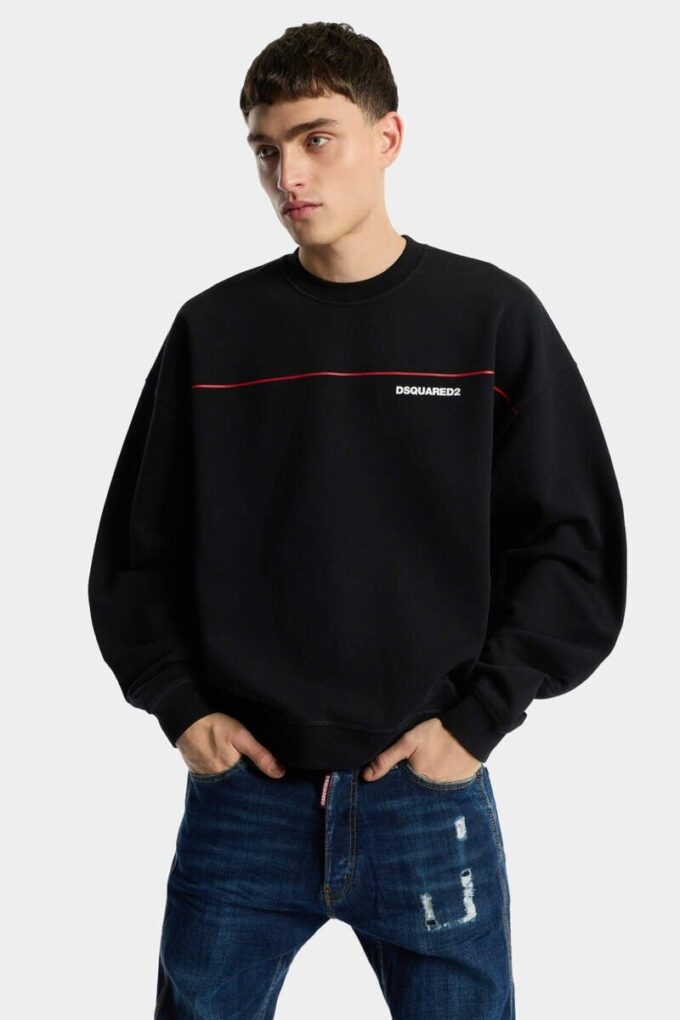 Maglia girocollo Dsquared2 Tape dalla vestibilità comoda Maglia girocollo Dsquared2 Tape dalla vestibilità comoda