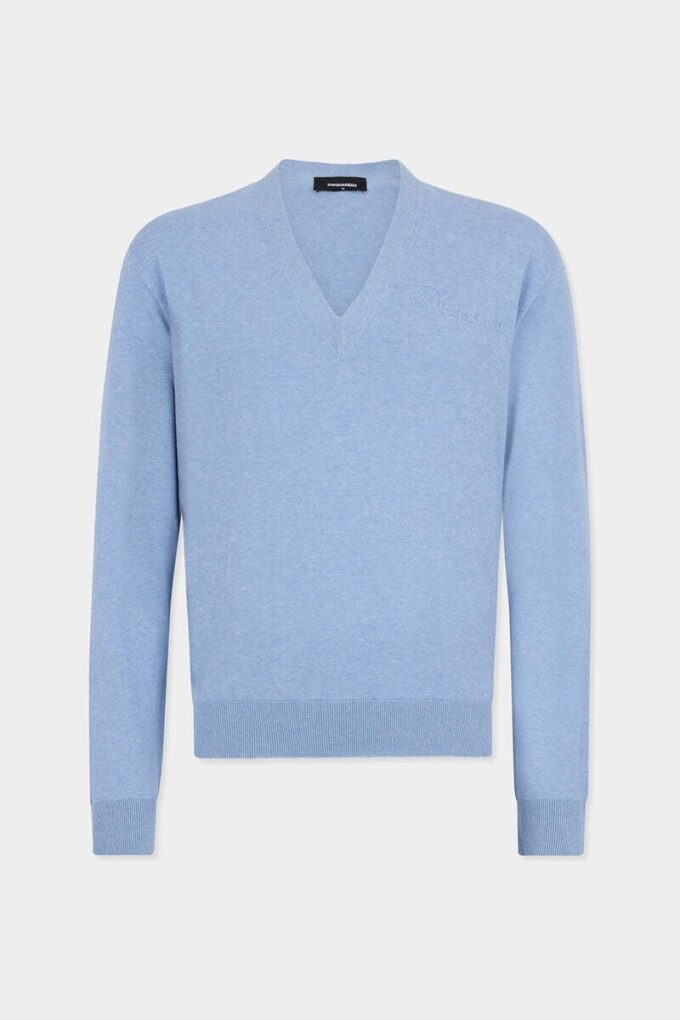 Maglione a collo a V in maglia