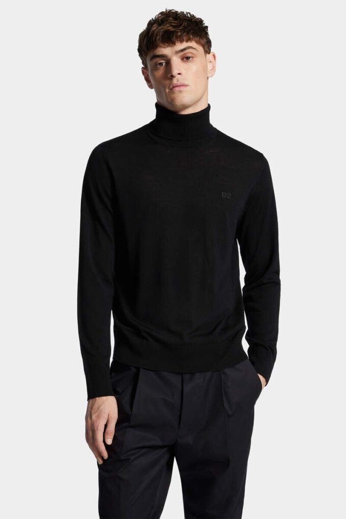 Maglione a collo alto in lana D2