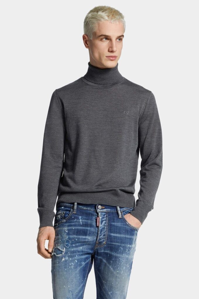 Maglione a collo alto in lana D2