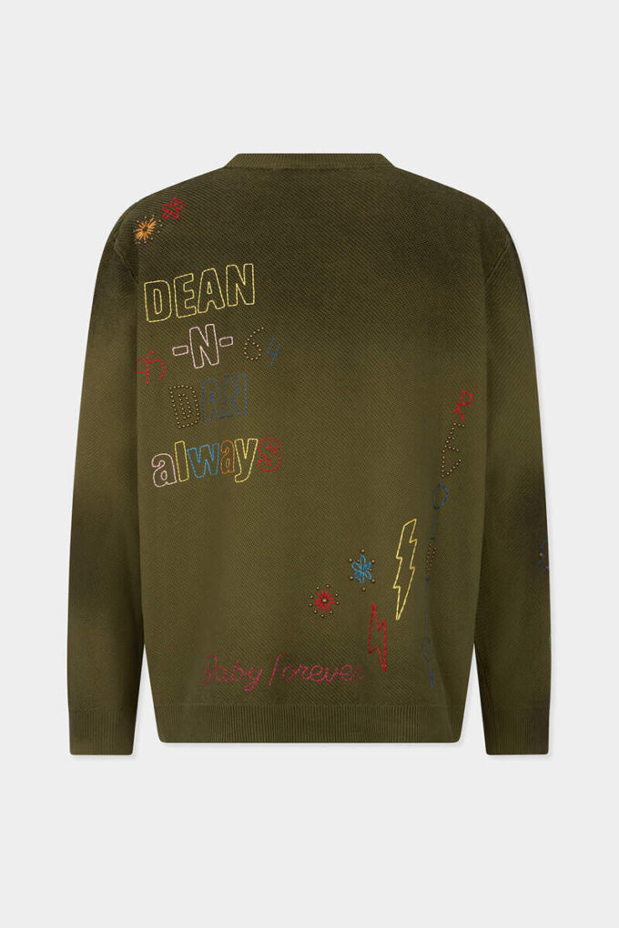 Maglione con scollo a V e scarabocchi fatti a mano Maglione con scollo a V e scarabocchi fatti a mano