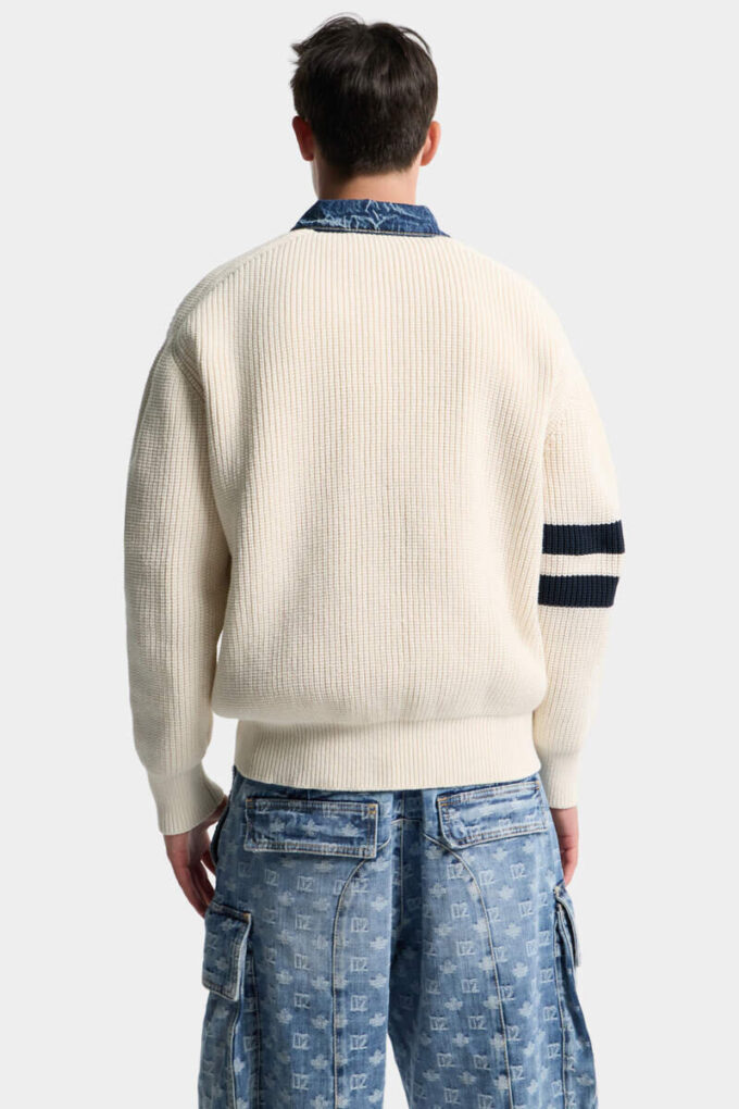 Maglione in maglia D2 mix denim Maglione in maglia D2 mix denim