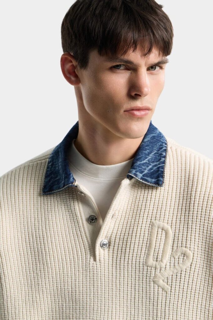 Maglione in maglia D2 mix denim Maglione in maglia D2 mix denim
