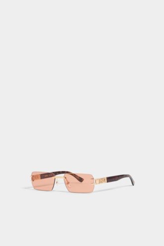 Occhiali da sole in oro rosa e arancione Hype