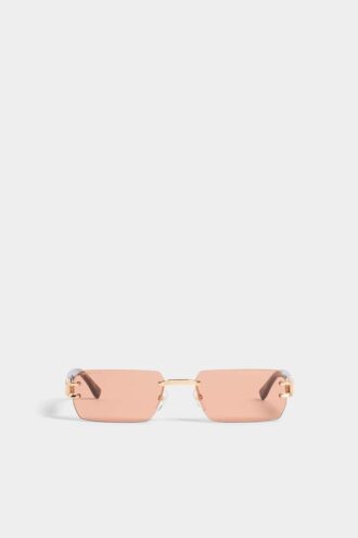 Occhiali da sole in oro rosa e arancione Hype