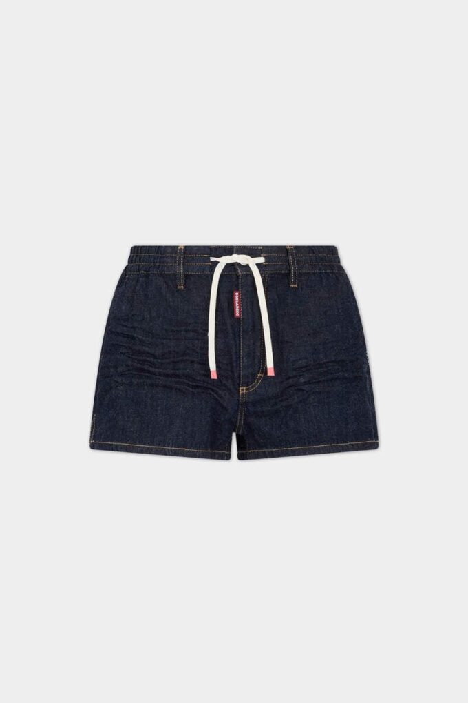 Pantaloncini a vita bassa con lavaggio scuro Pantaloncini a vita bassa con lavaggio scuro