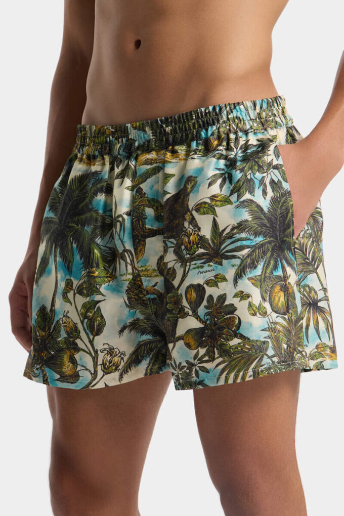 Pantaloncini a vita bassa con stampa scimmia
