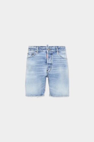 Pantaloncini blu navy con lavaggio chiaro
