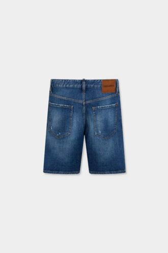 Pantaloncini blu navy con lavaggio medio