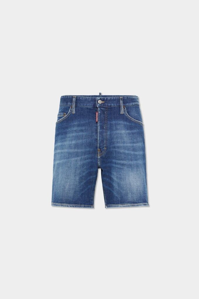 Pantaloncini blu navy medi a lavaggio facile Pantaloncini blu navy medi a lavaggio facile