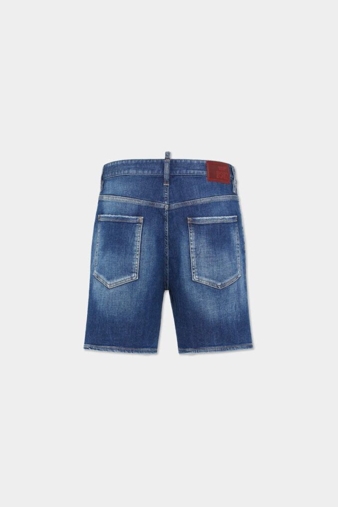 Pantaloncini blu navy medi a lavaggio facile Pantaloncini blu navy medi a lavaggio facile
