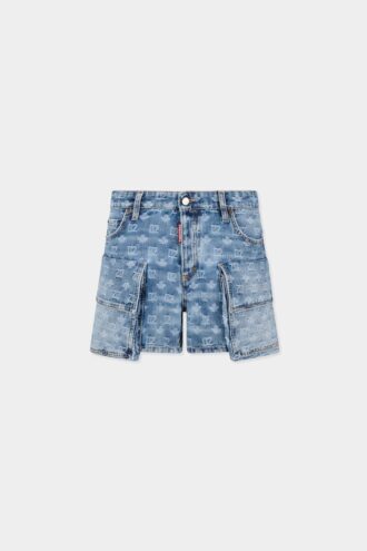 Pantaloncini cargo lavaggio chiaro